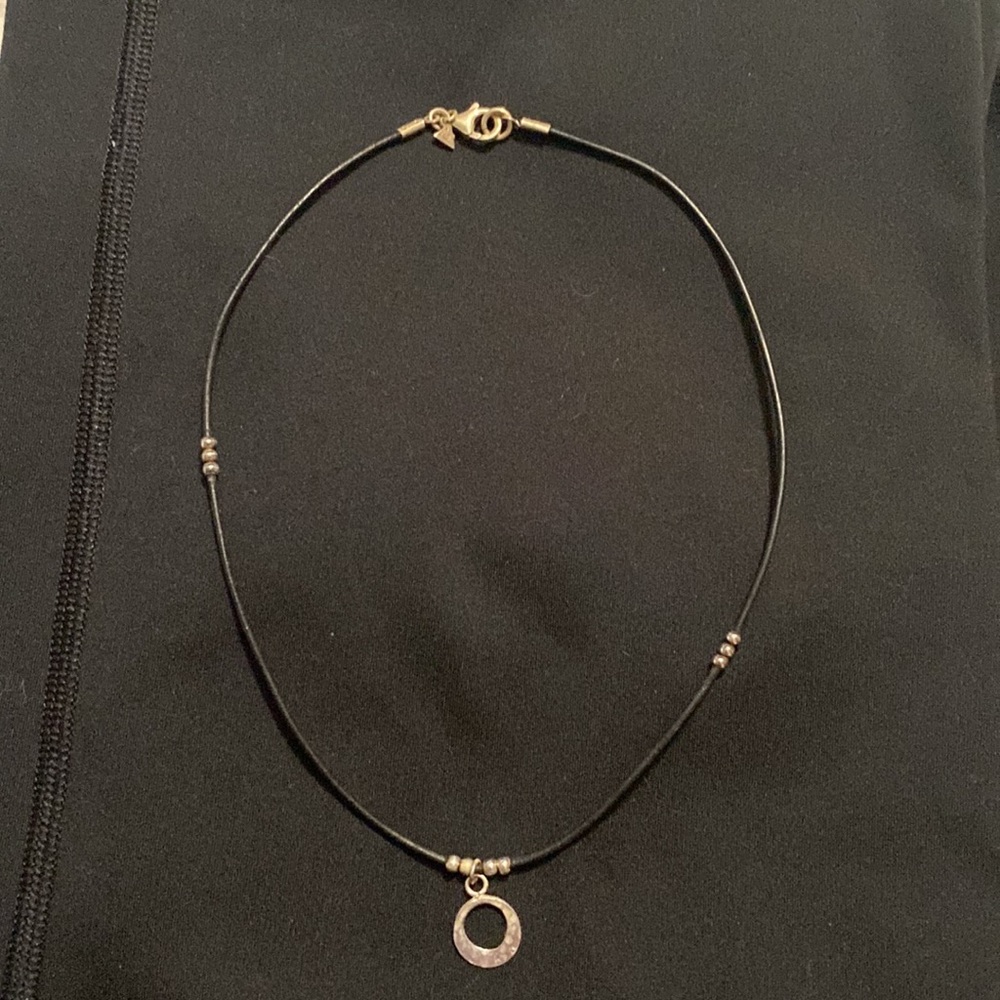 Silpada 16” sterling silver/ leather necklace.